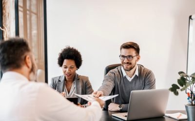 A job interview at corporate firm on position of senior developer.